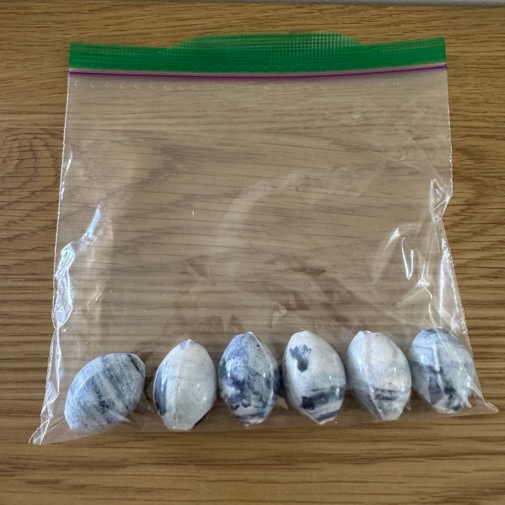 Dymo Bulk White & Blue Ceramic Beads – 90 Grams for Jewelry Making